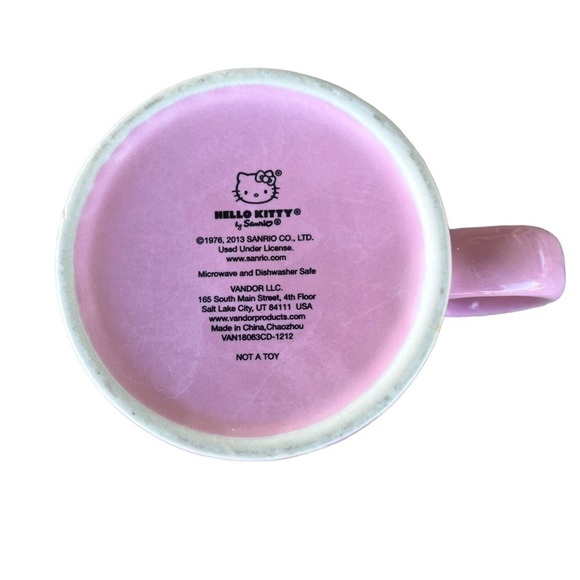 Sanrio Hello Kitty Pink Stripe Coffee Tea Mug - Picture 6 of 6